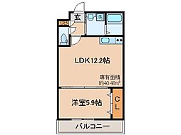 京阪本線 伏見桃山駅 徒歩34分の賃貸マンション 1階1LDKの間取り