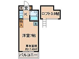 京阪本線 伏見桃山駅 徒歩4分の賃貸マンション 3階1Kの間取り