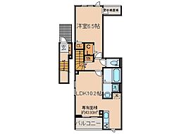 近鉄京都線 大久保駅 徒歩12分の賃貸アパート 2階1LDKの間取り