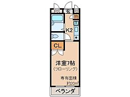 近鉄京都線 近鉄丹波橋駅 徒歩6分の賃貸マンション 1階1Kの間取り