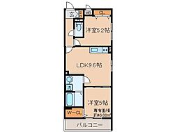 京阪宇治線 観月橋駅 徒歩12分の賃貸アパート 1階2LDKの間取り