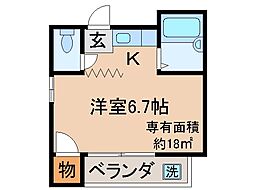 京阪本線 丹波橋駅 徒歩5分の賃貸マンション 4階1Kの間取り