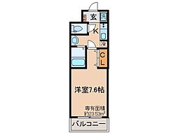 京都地下鉄東西線 御陵駅 徒歩12分の賃貸マンション 1階1Kの間取り