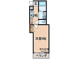 京阪宇治線 黄檗駅 徒歩2分の賃貸マンション 1階1Kの間取り