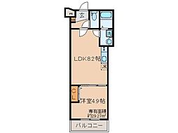 近鉄京都線 伏見駅 徒歩8分の賃貸アパート 2階1LDKの間取り