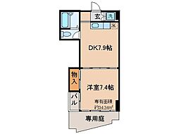 メゾン音羽ビル 1DKの間取図画像