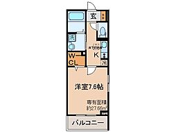 京都地下鉄東西線 東野駅 徒歩13分の賃貸アパート 1階1Kの間取り