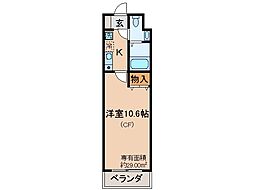 京阪本線 丹波橋駅 徒歩3分の賃貸マンション 4階1Kの間取り