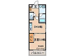 京阪本線 丹波橋駅 徒歩5分の賃貸マンション 1階1DKの間取り