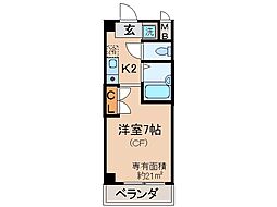 JR奈良線 黄檗駅 徒歩5分の賃貸マンション 1階1Kの間取り