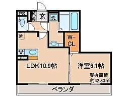 ルーチェモンテ 1LDKの間取図画像