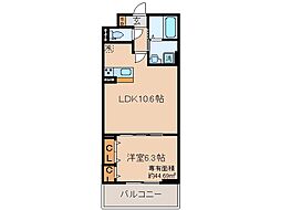 京阪本線 淀駅 徒歩33分の賃貸アパート 3階1LDKの間取り