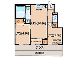 コラソン江戸町 2LDKの間取図画像