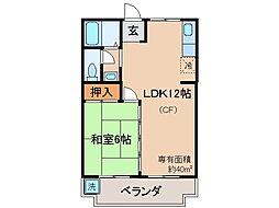 グランドール伏見 1LDKの間取図画像