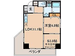 インサイトルポ山科椥辻 1SLDKの間取図画像