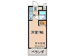 フォレスト ワンルームの間取図画像