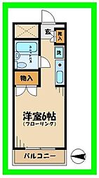 京王線 分倍河原駅 徒歩6分の賃貸マンション 4階1Kの間取り