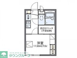 京王線 調布駅 バス17分 晃華学園東下車 徒歩7分の賃貸アパート 2階1Kの間取り