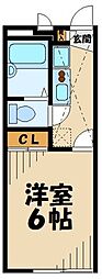 京王相模原線 稲城駅 徒歩13分の賃貸アパート 1階1Kの間取り