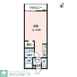 JR中央線 豊田駅 徒歩8分の賃貸アパート 2階ワンルームの間取り