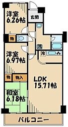 エルパラドール 1階3LDKの間取り