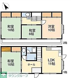 JR南武線 稲城長沼駅 徒歩9分の賃貸マンション 1階4LDKの間取り