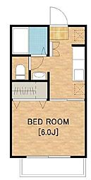 京王線 千歳烏山駅 徒歩10分の賃貸アパート 1階1Kの間取り