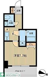 JR中央線 立川駅 徒歩8分の賃貸マンション 10階1Kの間取り