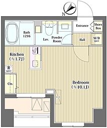 京王線 千歳烏山駅 徒歩10分の賃貸マンション 3階ワンルームの間取り