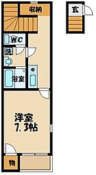 JR南武線 矢川駅 徒歩8分の賃貸アパート 1階1Kの間取り