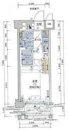 JR中央線 立川駅 徒歩8分の賃貸マンション 3階1Kの間取り