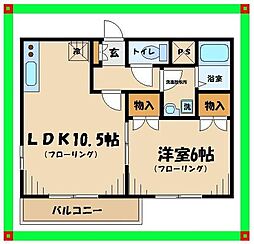 パインガーデン 1LDKの間取図画像
