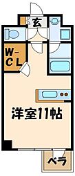 グラーレバイロイト ワンルームの間取図画像