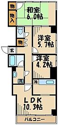 プラザ・パレットグランドール武戸野 3LDKの間取図画像