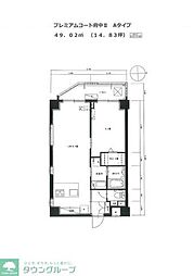 プレミアムコート府中2 1LDKの間取図画像