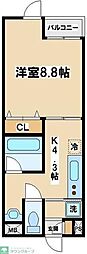 サン・パラッツオ6番館 1Kの間取図画像