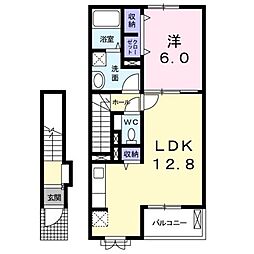 サンパティーク2 1LDKの間取図画像
