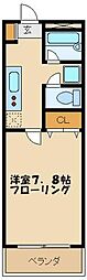 グレイスコート 1Kの間取図画像