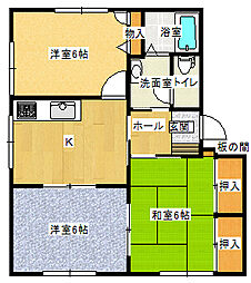 サンフローラB 3DKの間取図画像