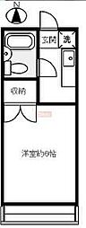 アルプスハイツ 2階1Kの間取り