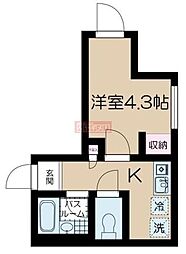 フェリーチェ中野坂上Ｅ 3階1Kの間取り
