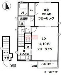 ＳＡＬＬＥ　ＤＥ　ＲＥＰＯＳ 2階1LDKの間取り