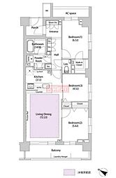 ソアラノーム荻窪天沼 4階3LDKの間取り