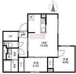 マリオン杉並 5階2LDKの間取り