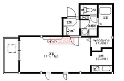 ボヌール高円寺 3階ワンルームの間取り