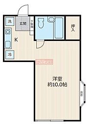 エスポワール梅里 ワンルームの間取図画像