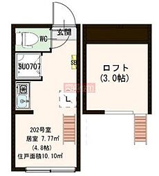 PartireNakano ワンルームの間取図画像