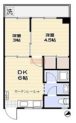 エントピア中野 2DKの間取図画像