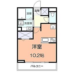 京王相模原線 橋本駅 徒歩11分の賃貸アパート 2階ワンルームの間取り