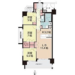 アーデル川口レヴァリエ 3LDKの間取図画像